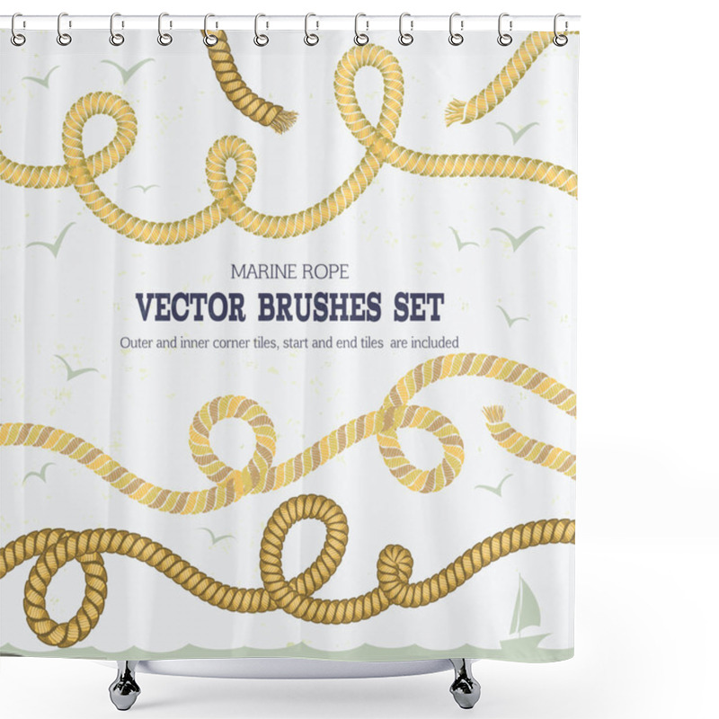 Personality  Marine Rope Style Vector Pattern Brushes Shower Curtains