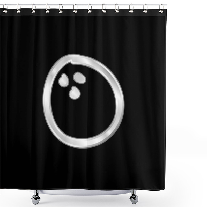 Personality  Ball Beach Entertainment Hand Drawn Toy Silver Plated Metallic Icon Shower Curtains