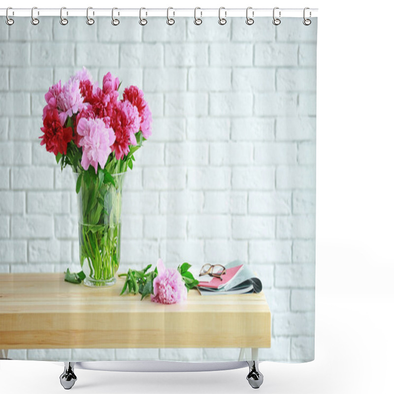 Personality  Beautiful Peony Bouquet   Shower Curtains