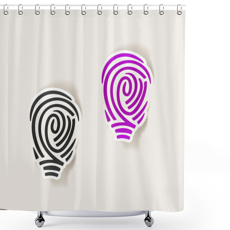 Personality  Realistic Design Element: Fingerprint Icon Shower Curtains