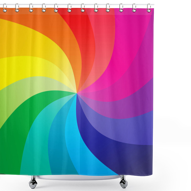 Personality  Rainbow Swirly Background - Vector Shower Curtains