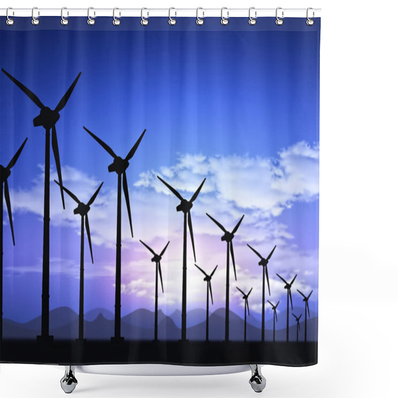 Personality  Wind Field Shower Curtains