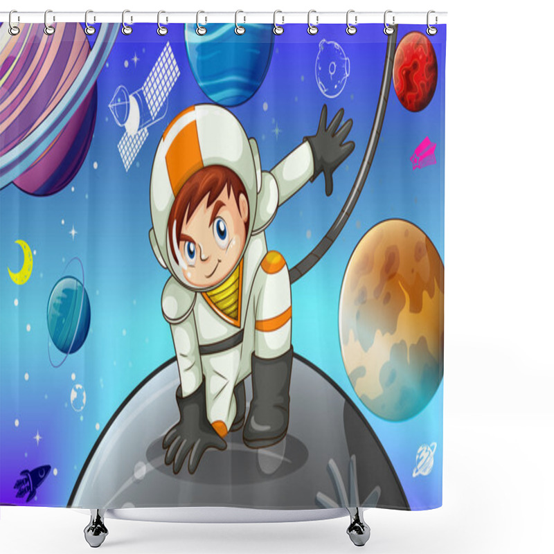 Personality  Astronaut Shower Curtains