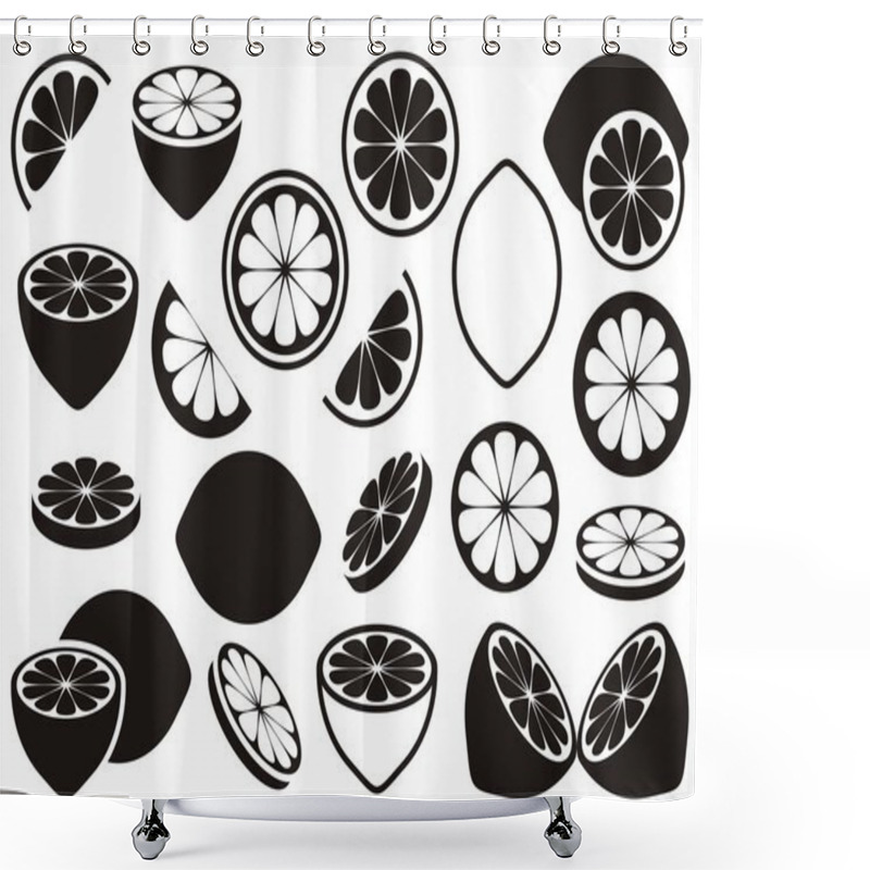 Personality  Lemon Icons Shower Curtains