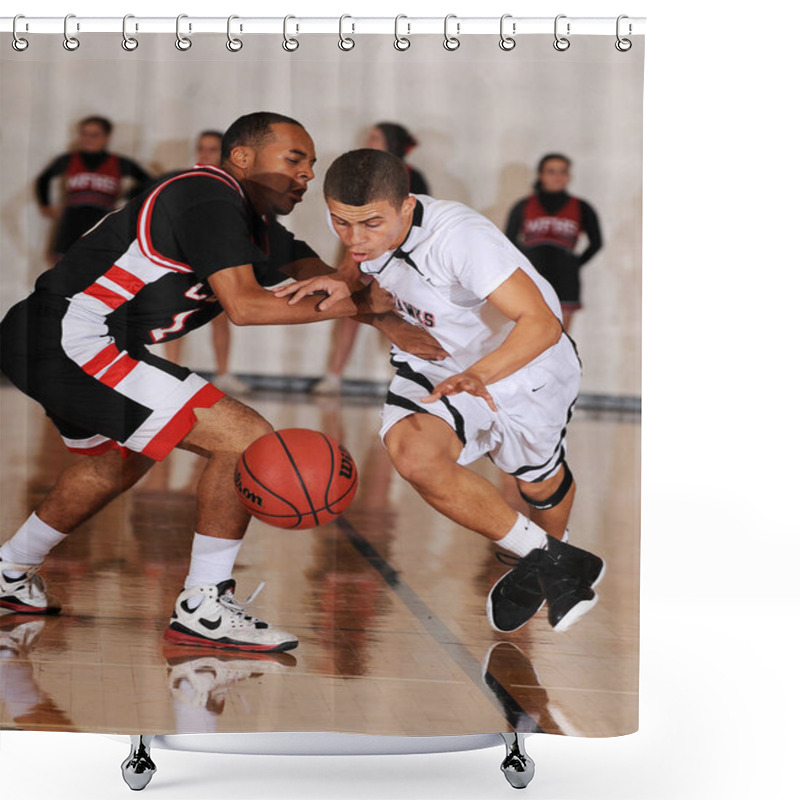 Personality  High School Basketball Boys Game Action At A Local School In Arizona. Shower Curtains