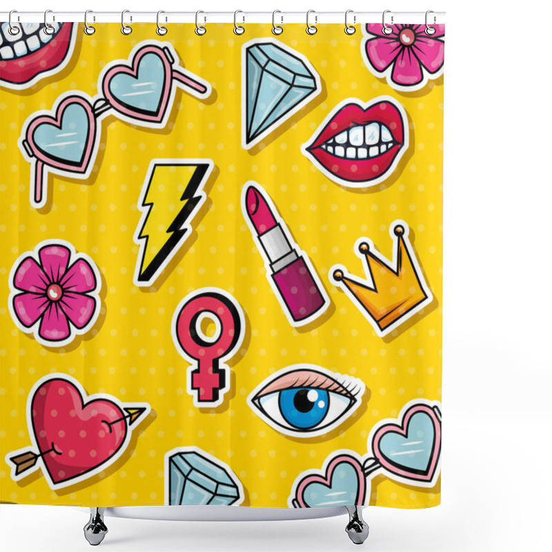 Personality  Fashion Graphic Pop Art Background Shower Curtains