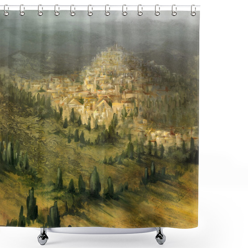 Personality  Painted Mediterranean Landscape Shower Curtains