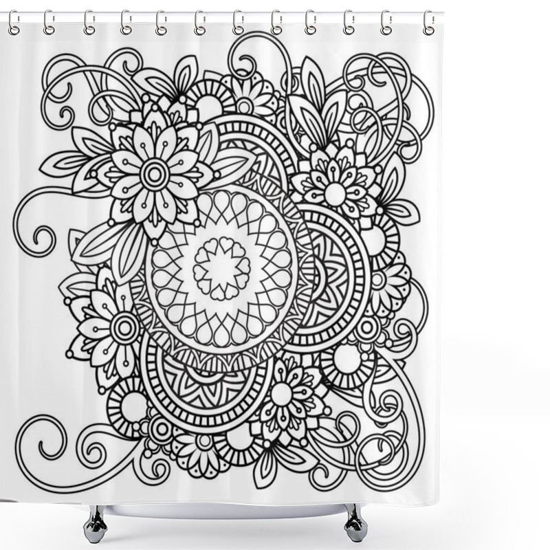 Personality  Floral Mandala Pattern Shower Curtains