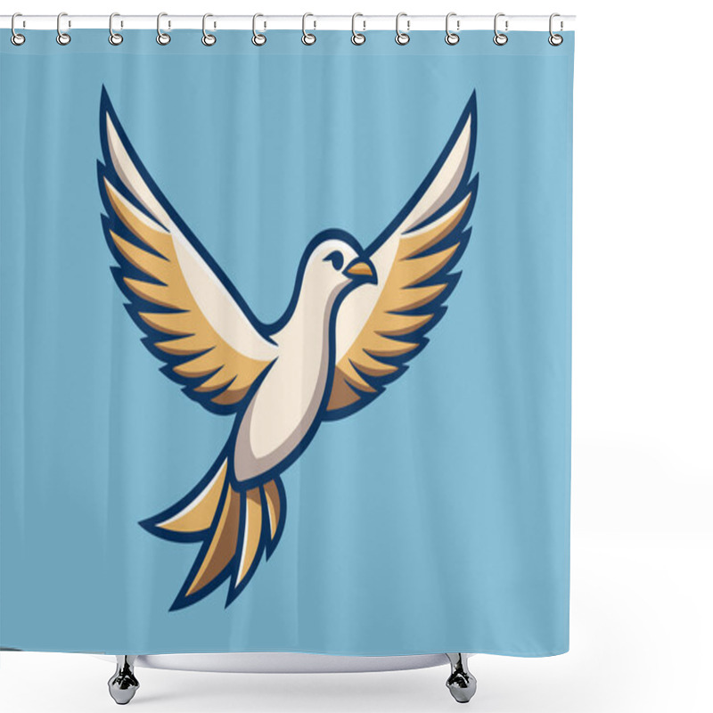 Personality  Stylized Flying Bird Illustration Highlighting Freedom And Grace Shower Curtains