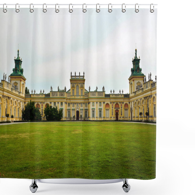 Personality  Warsaw, Poland - June 28, 2018. Front View Of Wilanow Royal Palace In Warsaw, Poland Shower Curtains