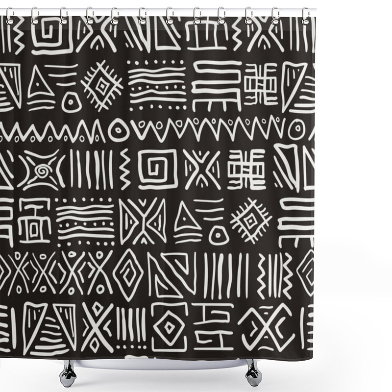 Personality  Seamless Stylized African Pattern. Ethnic And Tribal Motifs. Can Be Used For Textile, Prints, Phone Case, Greeting Card Or Background Shower Curtains