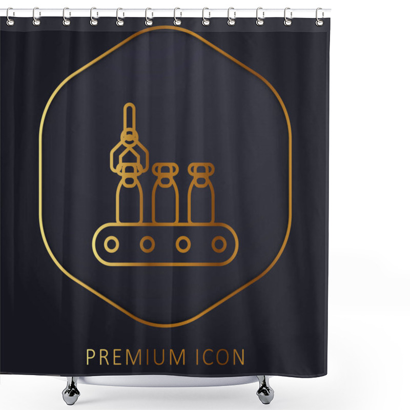 Personality  Assembly Line Golden Line Premium Logo Or Icon Shower Curtains