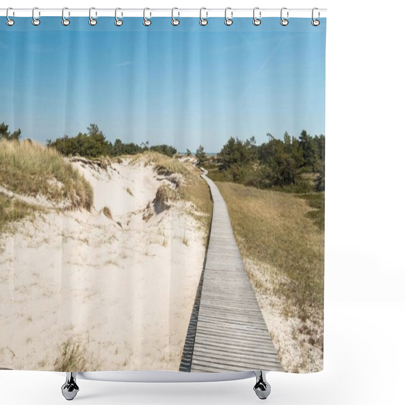 Personality  Boardwalk Near Prerow, Darss, Mecklenburg-Western Pomerania, Germany, Europe Shower Curtains