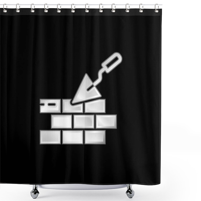 Personality  Brickwall Silver Plated Metallic Icon Shower Curtains