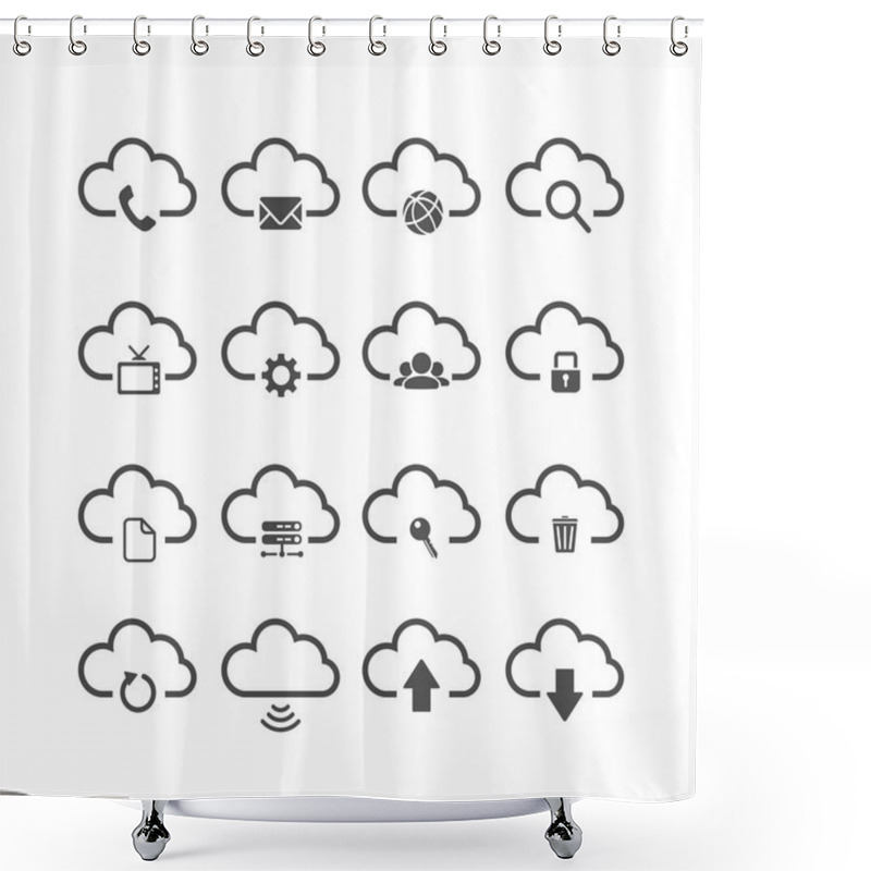 Personality  Cloud Computing Icon Set, Vector Eps10 Shower Curtains