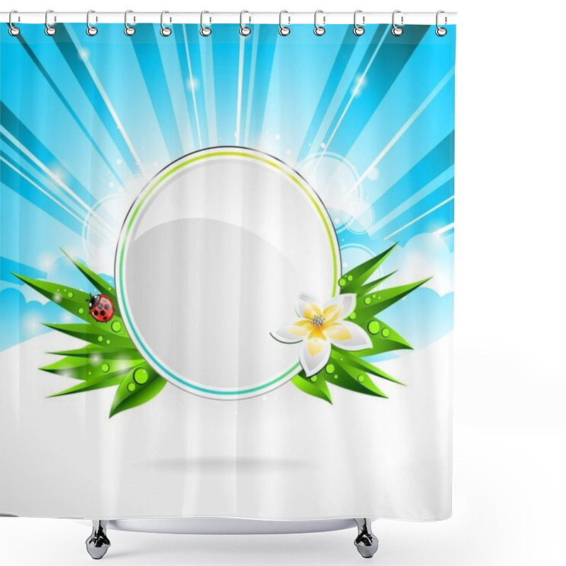 Personality  Vector Background On A Spring Theme With Flower. Shower Curtains