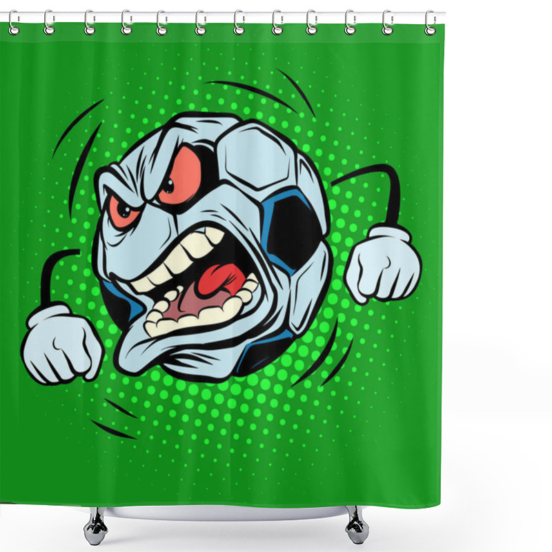 Personality  Fan Anger Emotions. Football Soccer Ball. Funny Character Shower Curtains