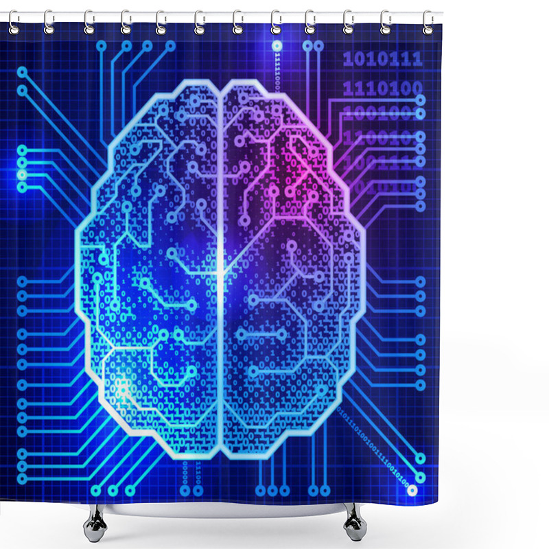 Personality  Cyber Brain Shower Curtains