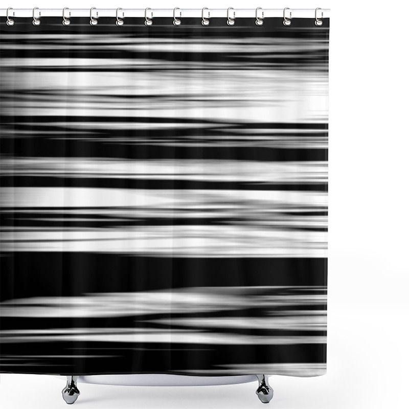 Personality  Black And White Striped Wave Pattern Shower Curtains