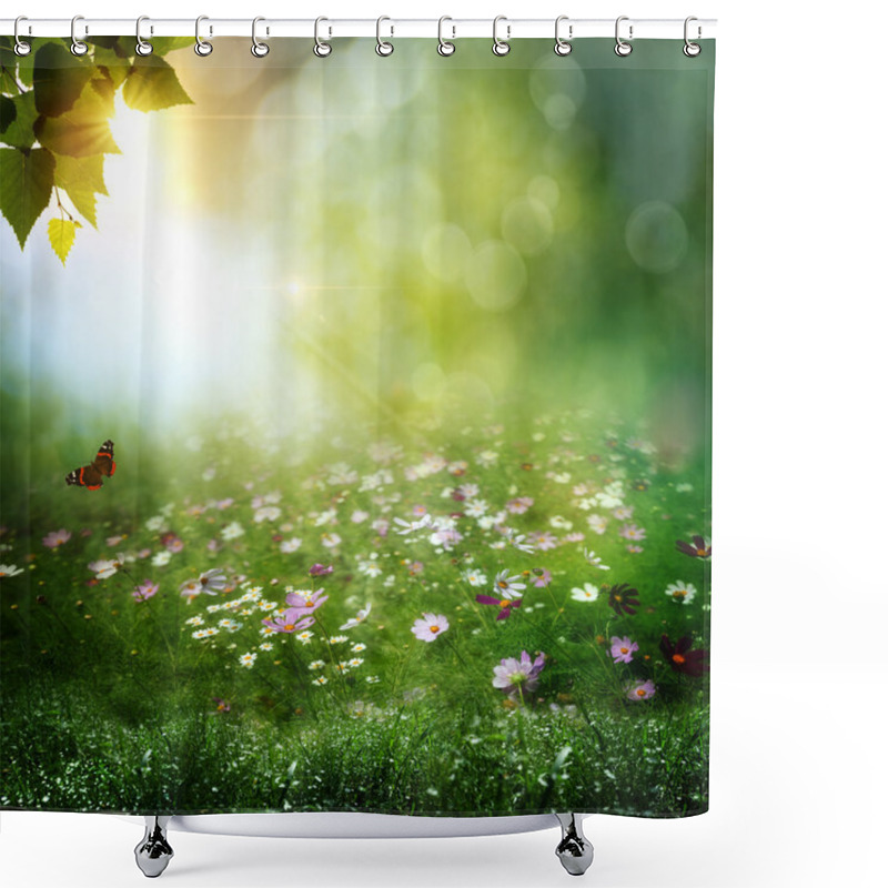 Personality  Early Morning In The Deep Forest. Abstract Natural Backgrounds Shower Curtains