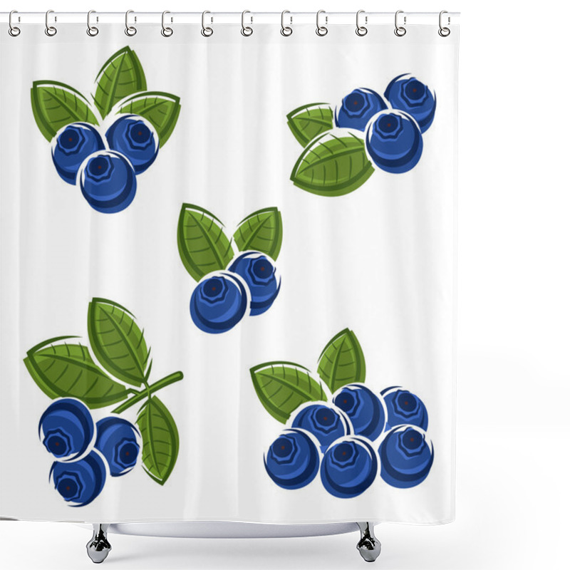 Personality  Blueberries Set Shower Curtains