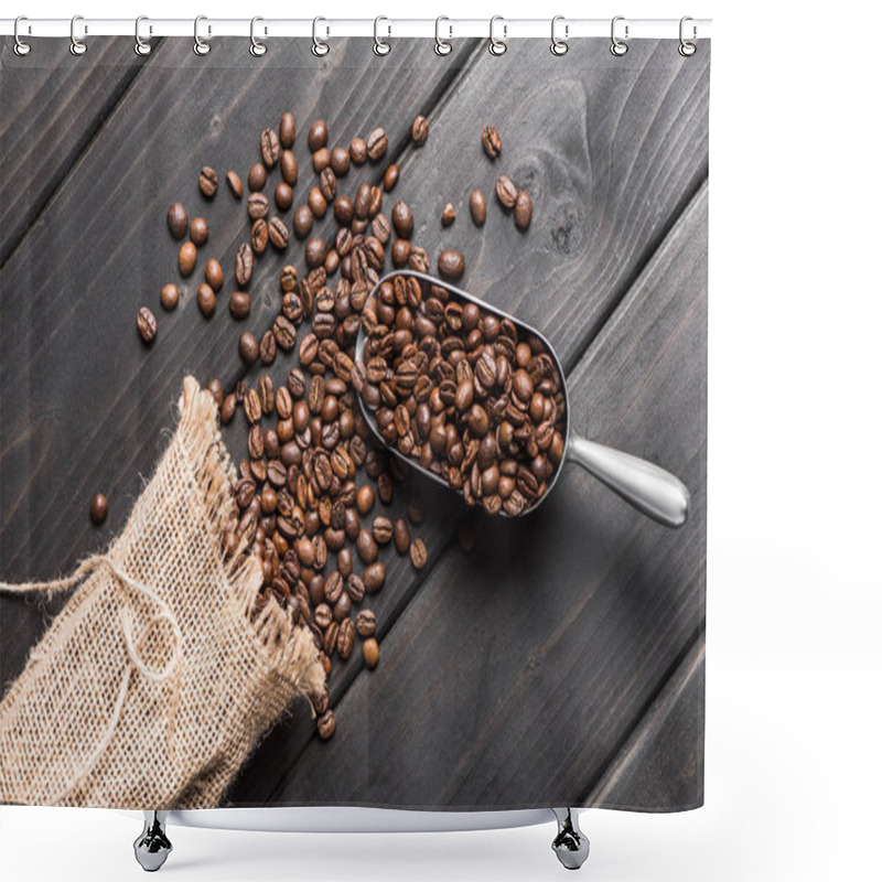 Personality  Coffee Beans In Sack Shower Curtains