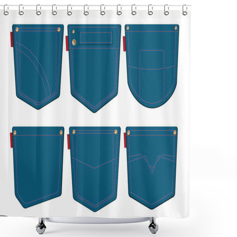 Personality  Jeans Pocket Collection Shower Curtains