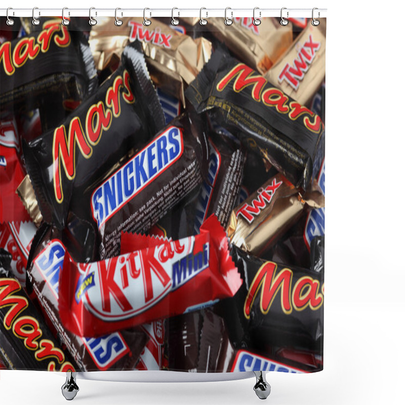 Personality  Snickers, Mars, Twix, Kit Kat Minis Candy Bars Heap Shower Curtains