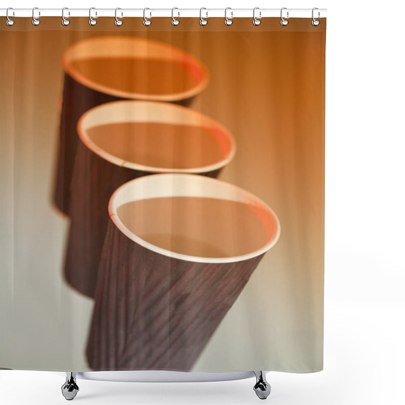 Personality  Brown Coffee Cups Shower Curtains