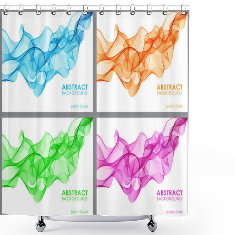 Personality  Set Of Wavy Abstract Background Shower Curtains