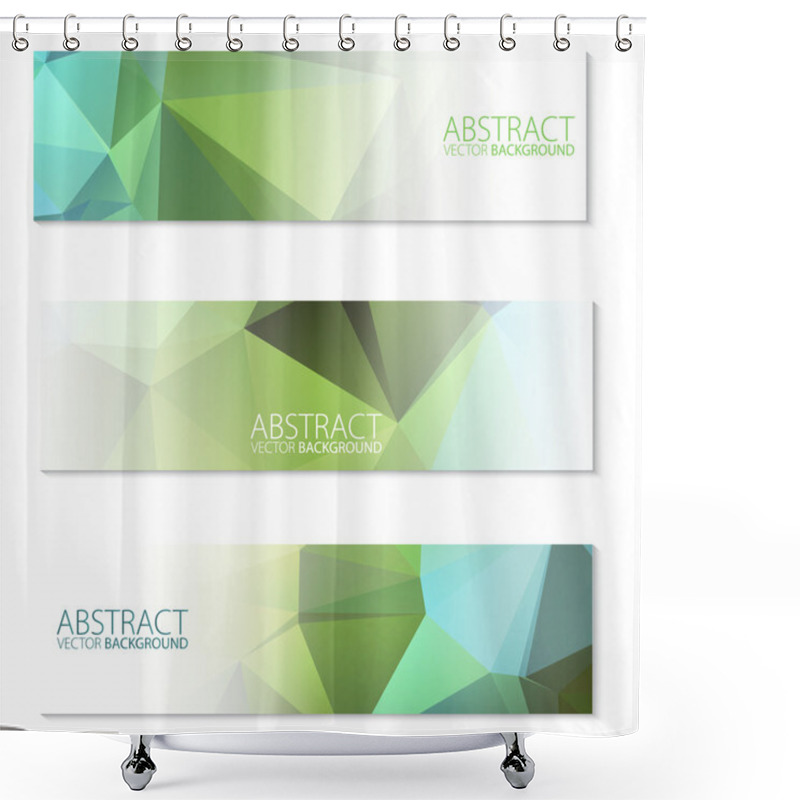 Personality  Abstract  Banners Set In Polygon Style. Shower Curtains