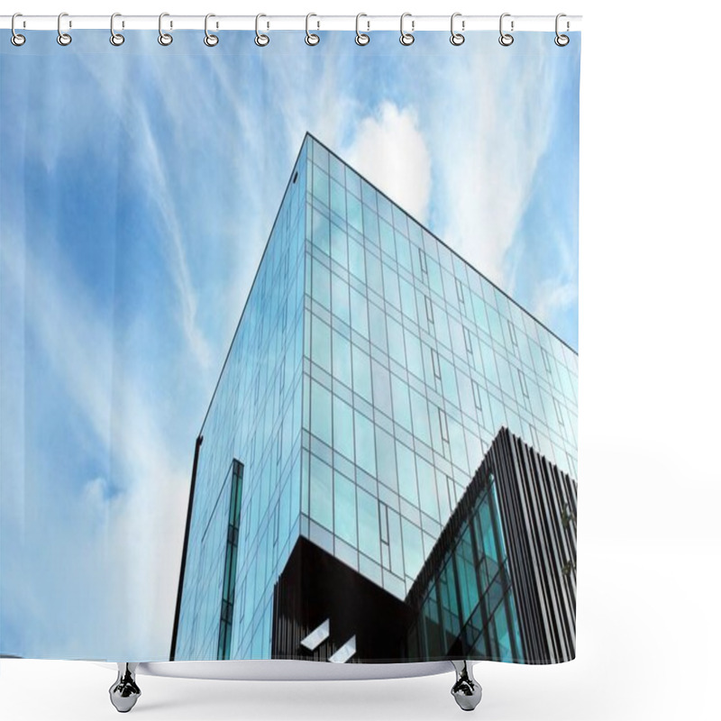 Personality  Glass Windows Of Office Building Shower Curtains