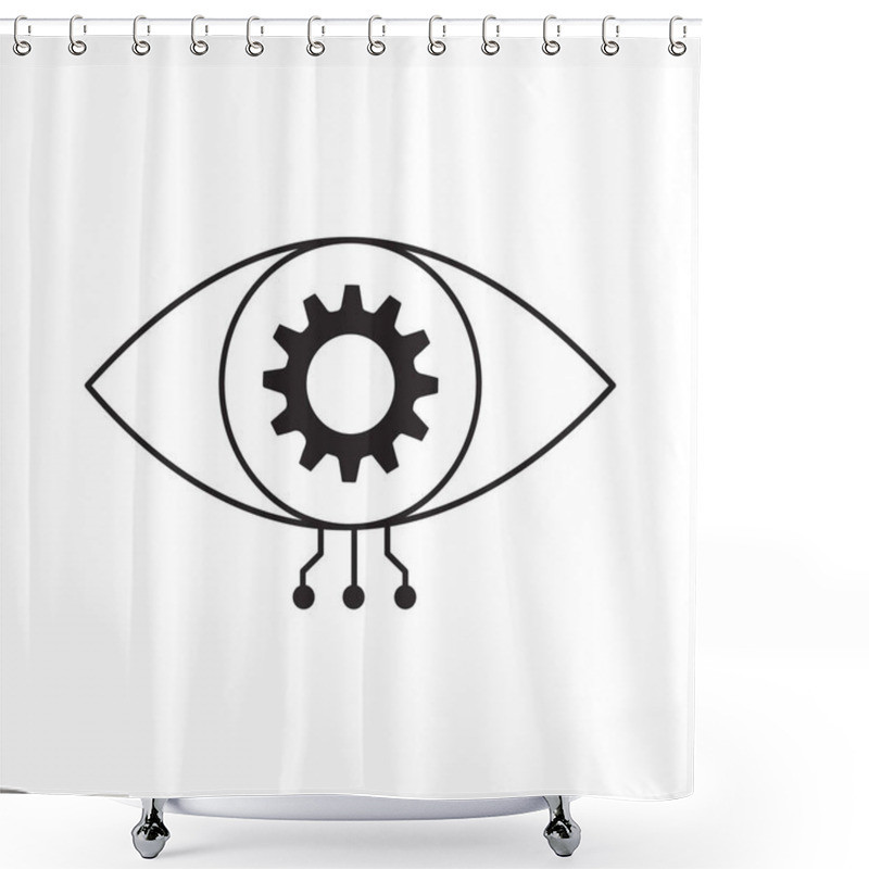 Personality  AI-Powered Visual Recognition Eye Vector Icon Design, Object Detection, Visual Tech, Pattern Detection, Automation Shower Curtains