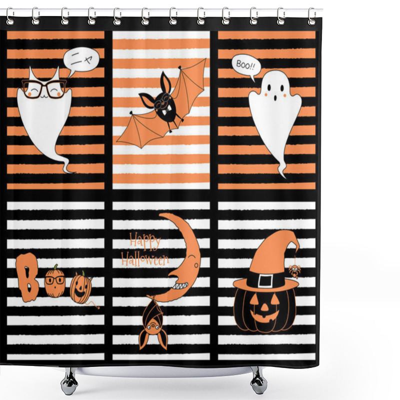 Personality  Templates For Halloween Greeting Cards Shower Curtains