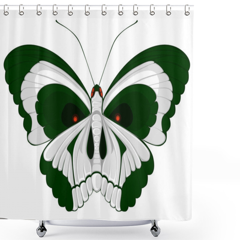 Personality  Terrible Butterfly With A Skull On Wings Shower Curtains