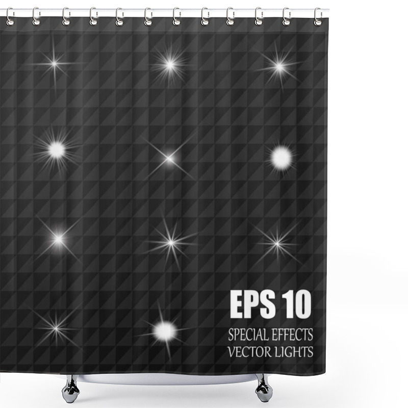 Personality  Set Of Vector Glowing Light Effect Stars Bursts With Sparkles On Transparent Background. Shower Curtains