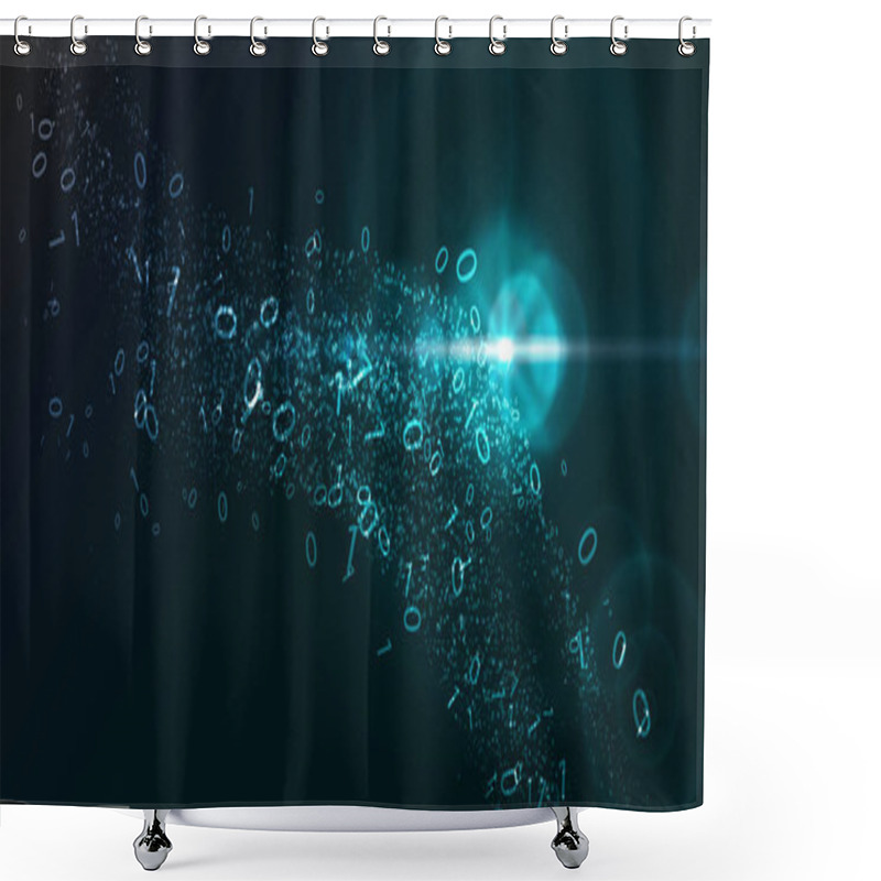 Personality  Abstract Virtual Digital Stream Shower Curtains