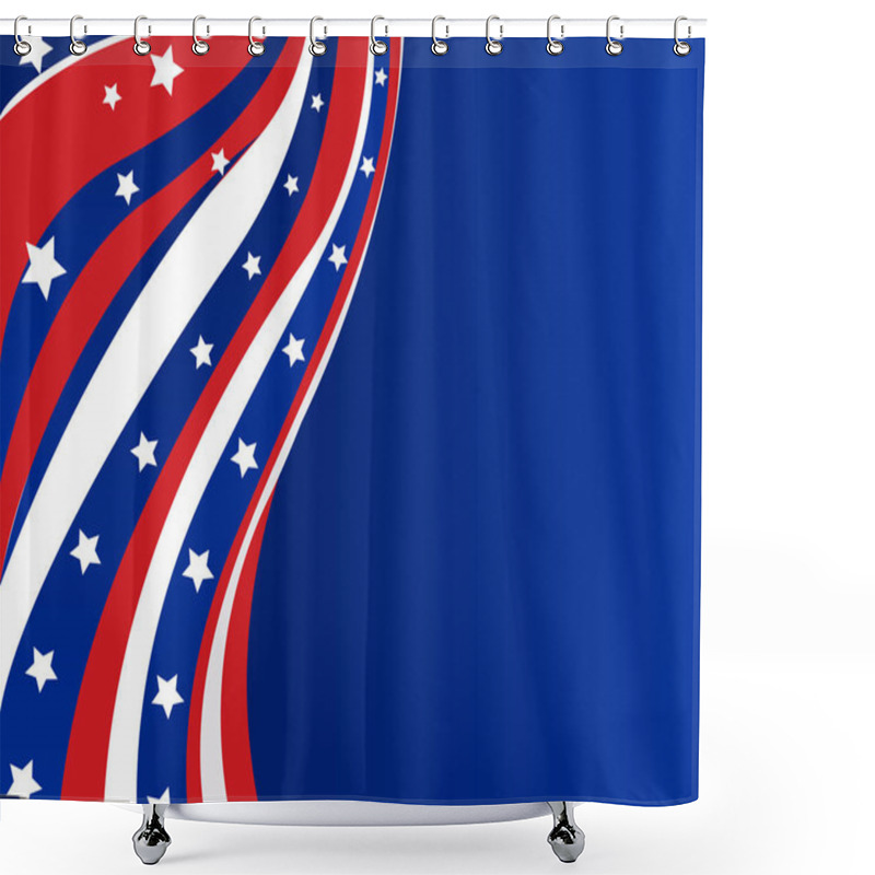 Personality  USA Flag In Style Vector Shower Curtains