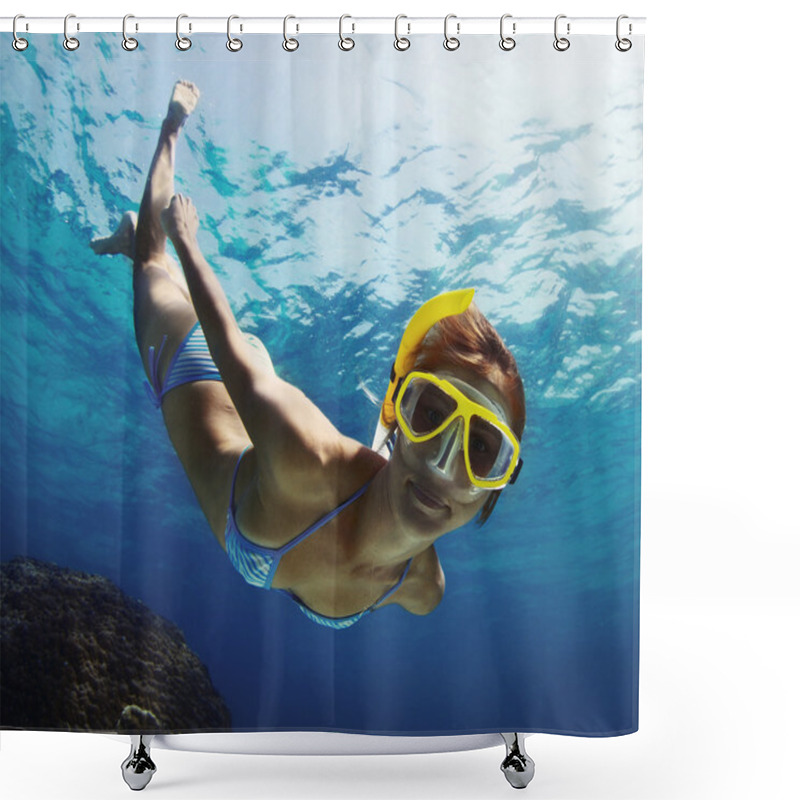 Personality  Snorkeling Shower Curtains