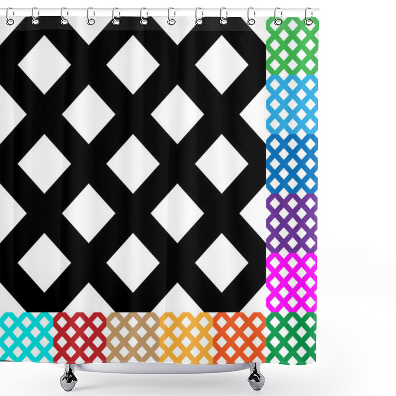 Personality  Grid, Mesh, Squares Patterns Set Shower Curtains