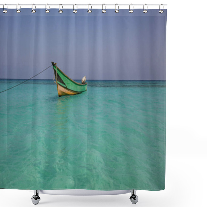 Personality  Boat On An Island Of Socotra Shower Curtains