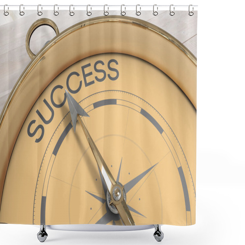 Personality  Composite Image Of Compass Pointing To Success Shower Curtains