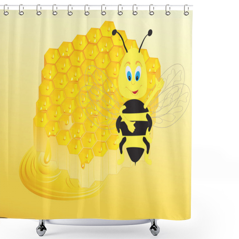 Personality  Bee And Honey Shower Curtains