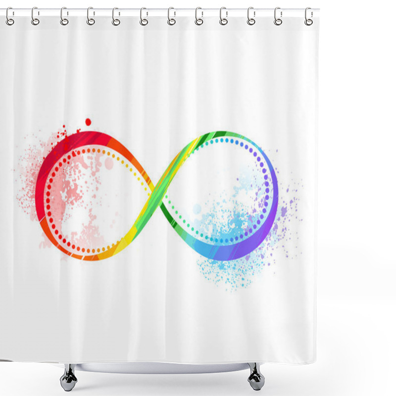 Personality  Beatiful Rainbow Hearts Shower Curtains