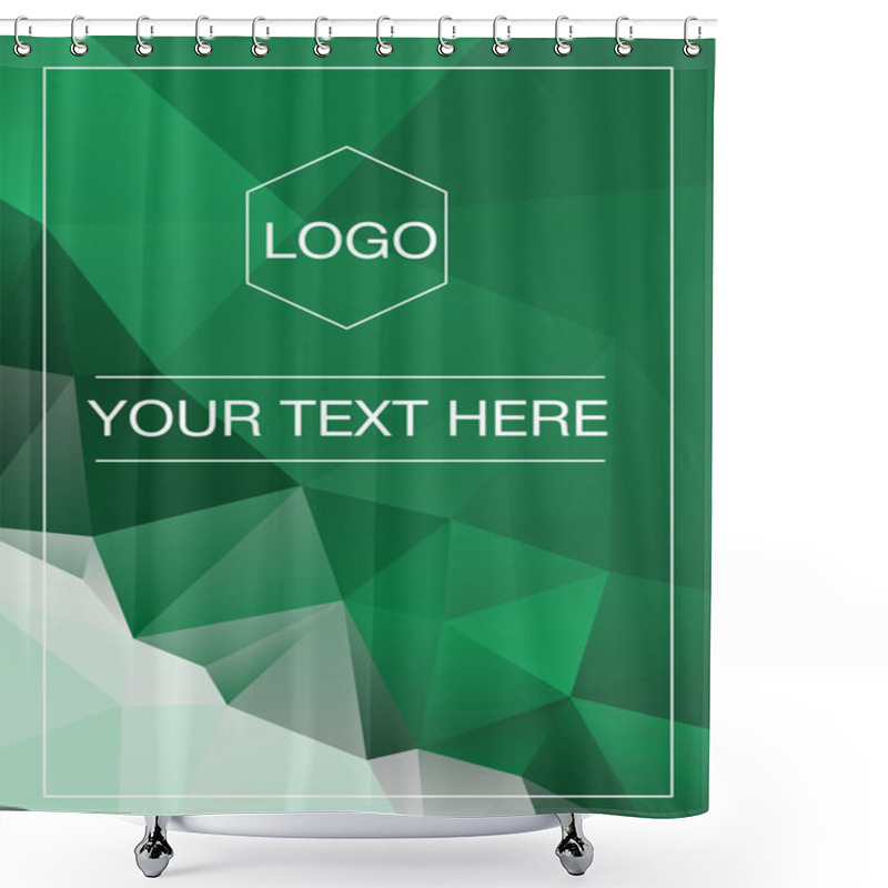 Personality  Polygonal Greeting Card Mockup Shower Curtains