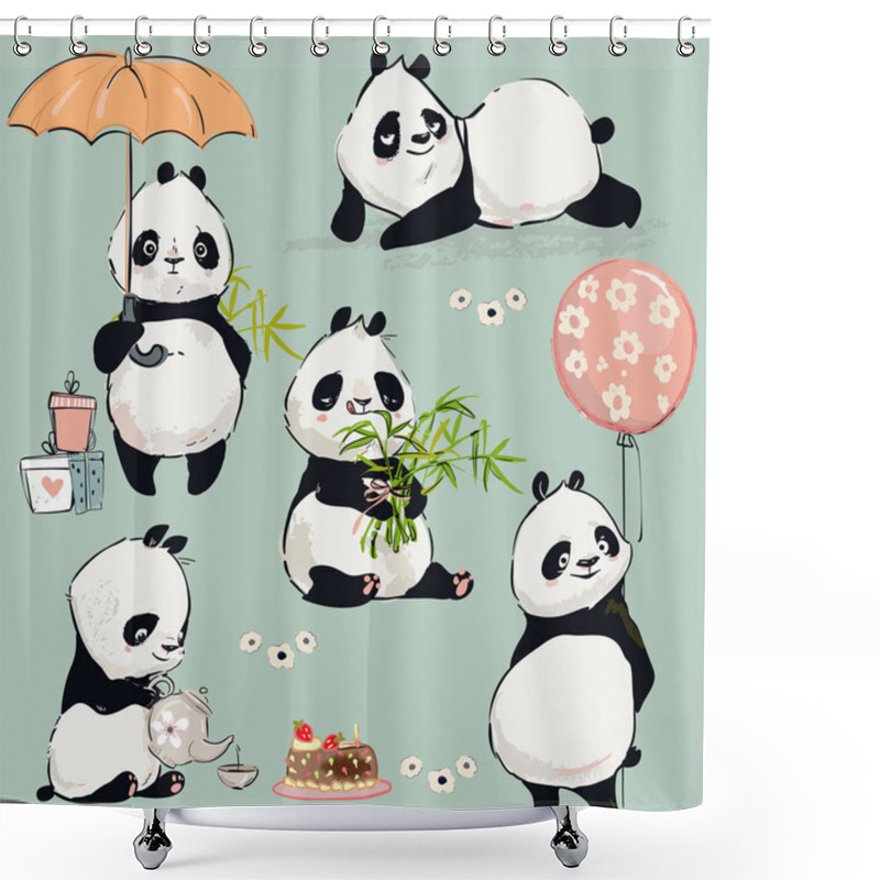 Personality  Little Panda Collection Shower Curtains