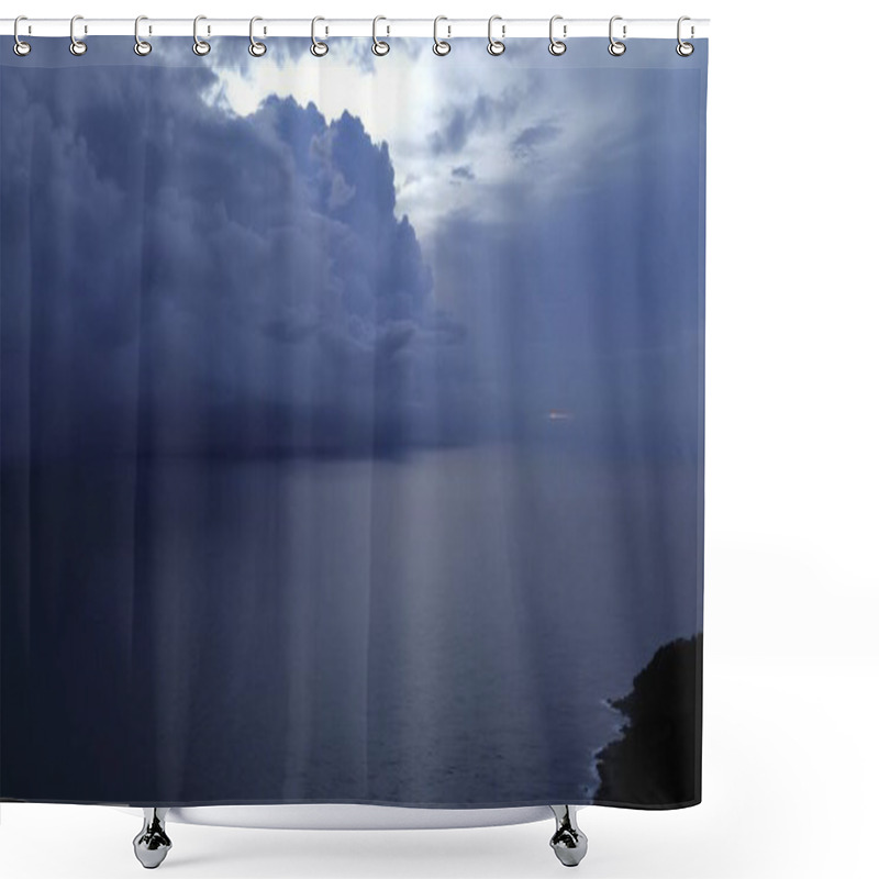 Personality  Stunning Ocean Shoreline From Above Shower Curtains