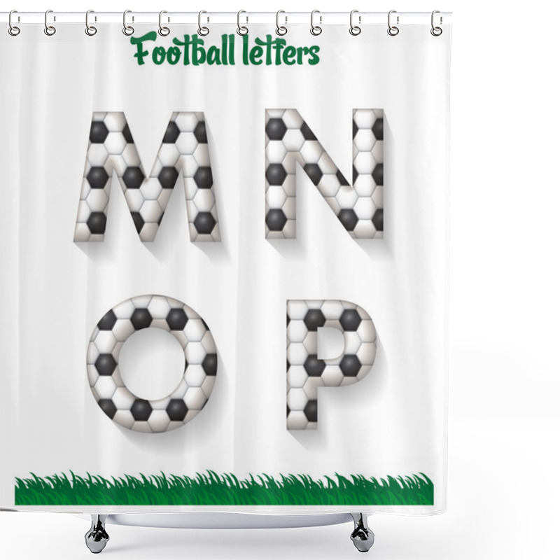 Personality  Football Letters And Grass Shower Curtains