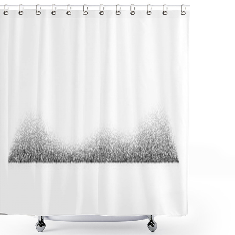 Personality  Grainy Noise Wave Pattern. Dots Wave With Black Gradient Isolated. Abstract Noise Grain Wave With Dotted Halftone Shower Curtains