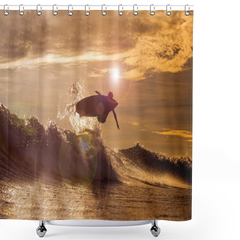 Personality  Surfer  At Sunset Tme Shower Curtains